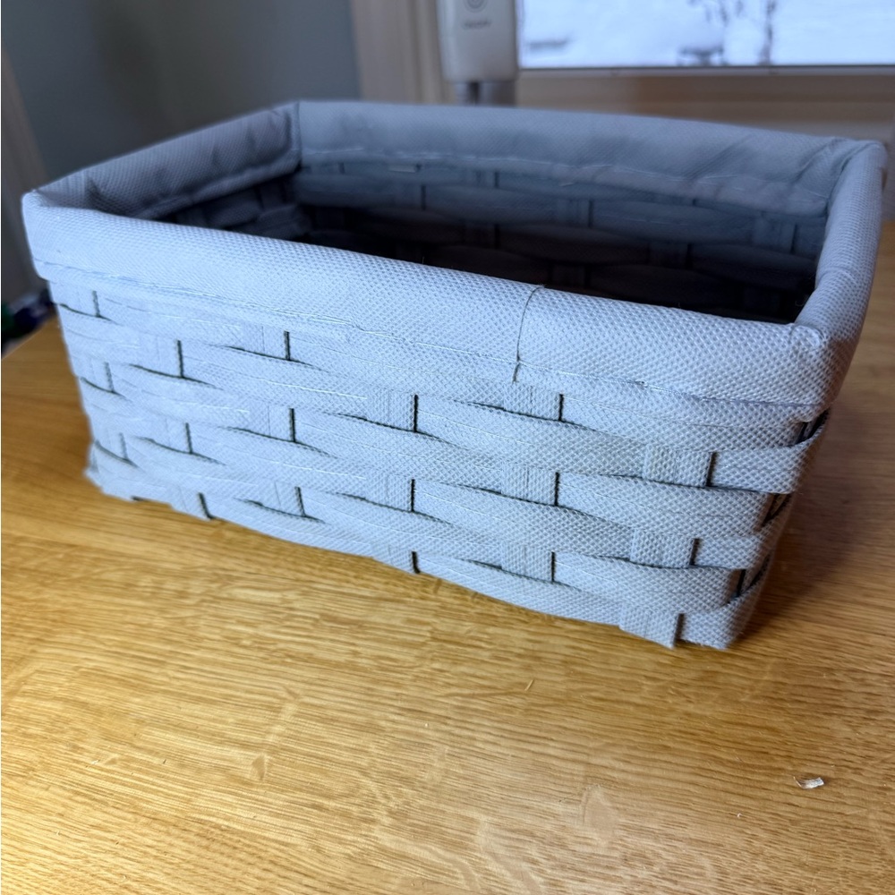 Gray Woven Storage Basket